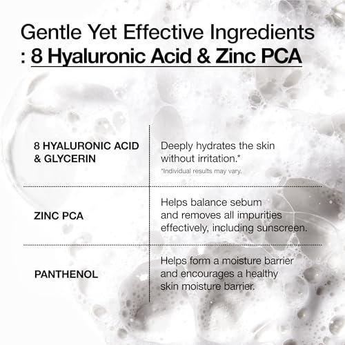 Anua Hydrating Gentle Foaming Cleanser, Hyaluronic Acid, Glycerin, Zinc, Panthenol, Korean Face Wash for Dry Skin, for Double Cleansing, Korean Skincare (150ml/5.07fl oz.)