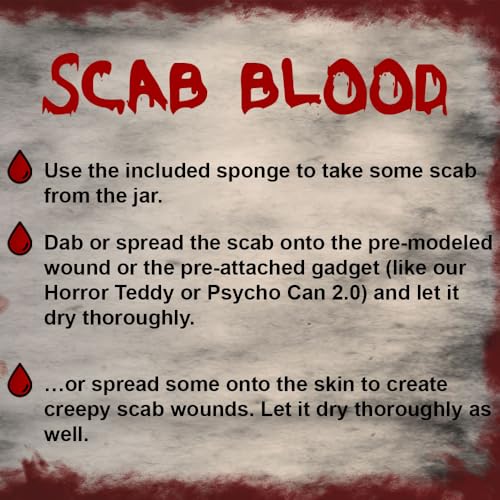 Scab Blood Fake Makeup Kit with Sponge for Halloween Zombie