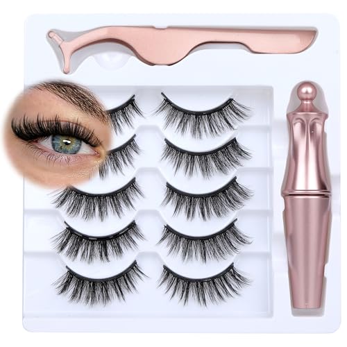 Magnetic Eyelashes Kit with Eyeliner - Reusable, No Glue