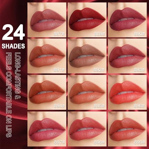 Brick Red Velvet Matte Lipstick - Long-Lasting Waterproof