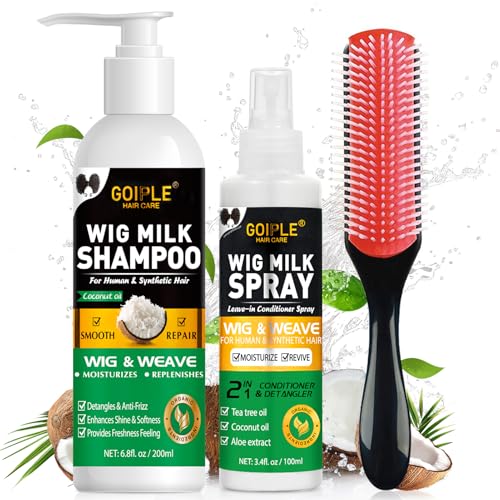 Goiple Wig Shampoo & Milk Spray Bundle for Synthetic Hair