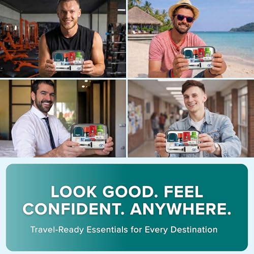 Men's 15-Piece Travel Hygiene Kit with Clear Toiletry Bag