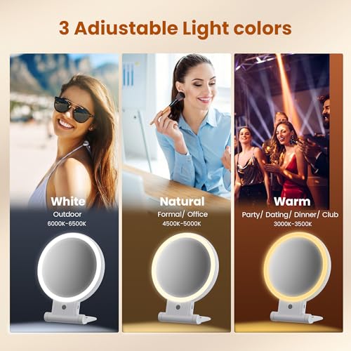 1X/30X Magnifying Makeup Mirror with Light, Rechargeable