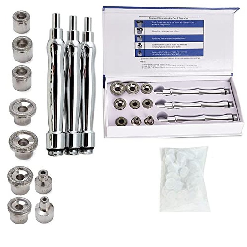 9 Tips 3 Wands Diamond Dermabrasion Accessory Replacement Tips Diamond Wands Cotton Filter Skin Microdermabrasion Facial Care Beauty Tool