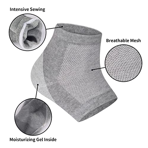 Moisturizing Gel Heel Socks for Dry Cracked Feet, 3 Pack