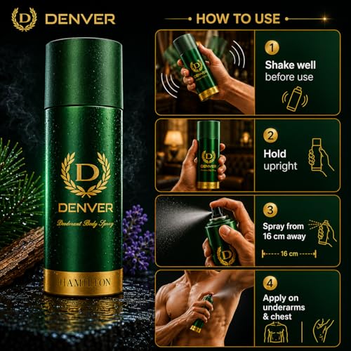Denver Hamilton Deodorant Body Spray for Men, 5oz (Pack of 3)