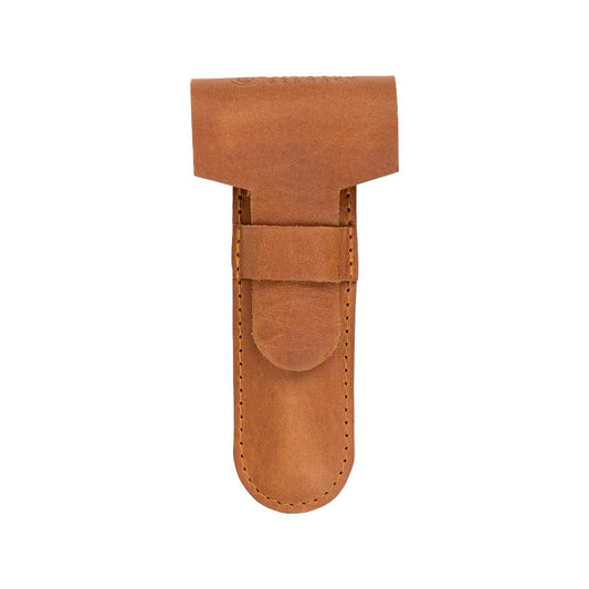 MERKUR Leather Razor Case - Brown Cowhide, Fits All MERKUR Razors Except 24001, Up to 110 mm