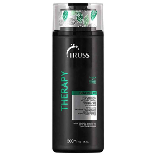 TRUSS Therapy Anti Dandruff Shampoo for Women & Men - Hair Shampoo & Itchy Scalp Treatment Infused with Menthol - Gentle Hair Care for Excess Oiliness & Flaking - pH Balanced & Paraben-Free (10.14 oz)