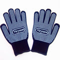 Blue HEYSAM Heat Resistant Gloves with Silicone Bumps for Hair Straighteners & Curling Irons