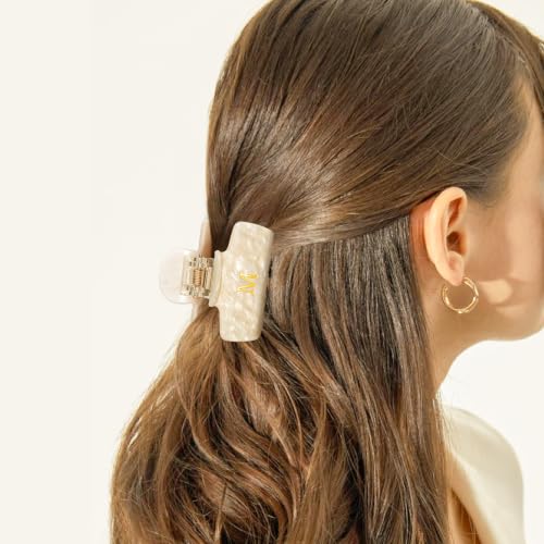 Fycert Gold-T Small Initial Hair Clip with Glitter for Women & Teens