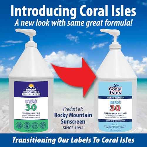 Rocky Mountain Sunscreen | KIDS SPF 30 Lotion -Broad Spectrum UVA/UVB Protection | Hawaii 104 Reef Act Compliant (Oxybenzone & Octinoxate Free) | Water Resistant 80 Min. | Gallon with Pump (128 Fl Oz)