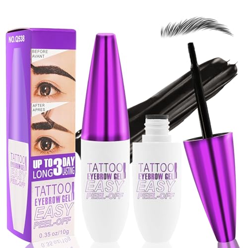 HULYHDP Peel-Off Eyebrow Gel - 2Pcs Waterproof Black Tint
