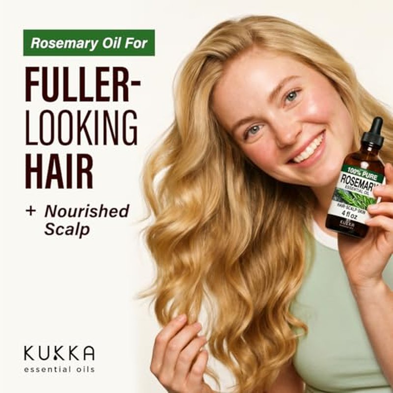 100% Pure Rosemary Essential Oil - 4 Fl Oz for Hair & Skin Care