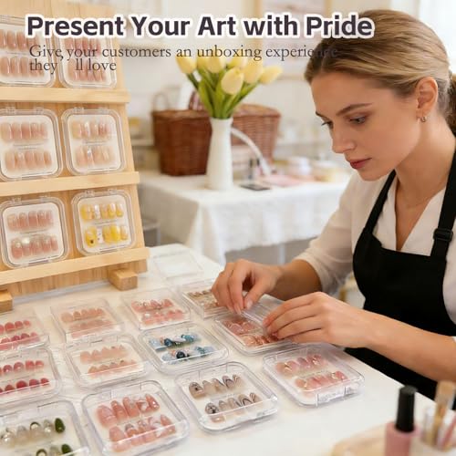 20 Pack Press-On Nail Boxes with Cards & Adhesive Tape