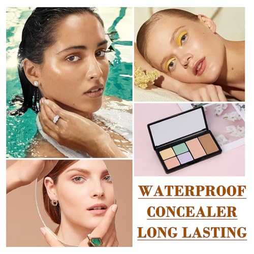 PPPanYiDi 6-Color Correcting Concealer Palette with Brush – Waterproof Full Coverage Makeup Kit #01