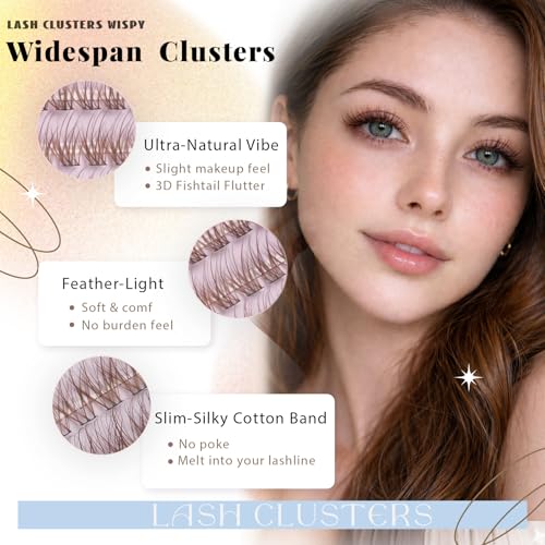FebFeb Velvet Brown Wispy Lash Clusters Kit - Natural C Curl False Eyelashes