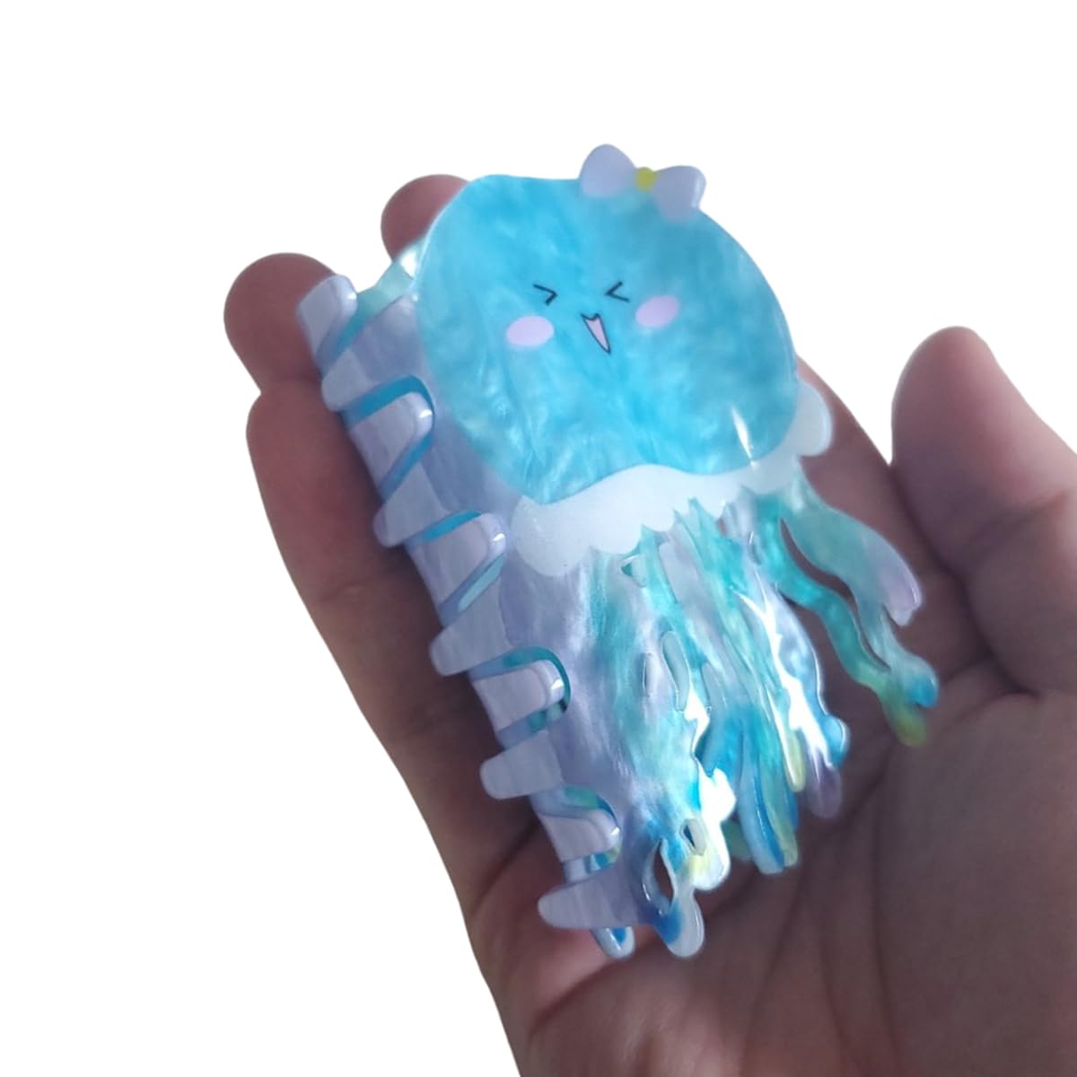 Cyan Jellyfish Hair Clip,Acrylic Claw Clips,Hair Clips for Women