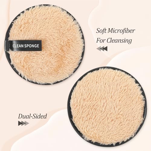 Reusable Makeup Remover Pads 6-Pack, Soft Cotton Rounds