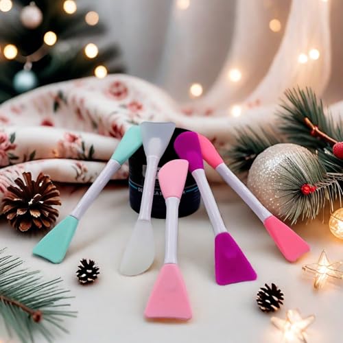 RamPula Silicone Face Mask Brush Set - Blue & Pink Flexible Makeup & Skincare Applicators