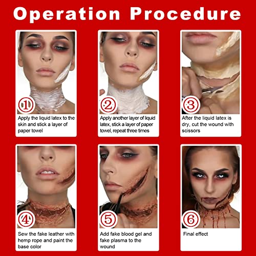 Liquid Latex SFX Makeup Kit with Fake Blood & Sponges