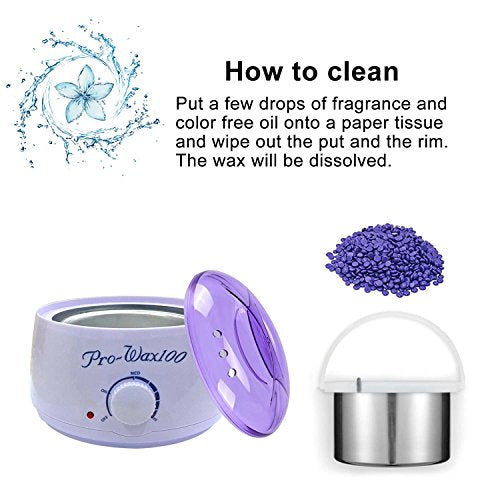 Portable Electric Wax Warmer Kit for Total Body Hair Removal - Melting Pot Hot Wax Heater with Accessories for Facial, Bikini, Armpit Waxing at Home for All Genders