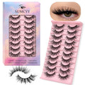 3D Wispy False Eyelashes - 10 Pairs Fluffy Cluster Lashes