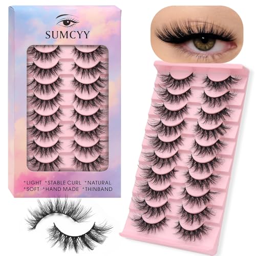 3D Wispy False Eyelashes - 10 Pairs Fluffy Cluster Lashes