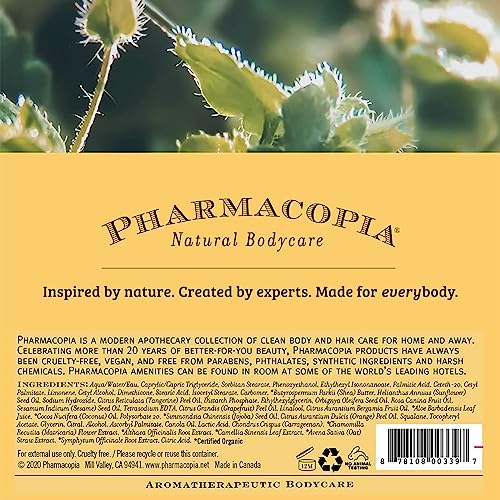 Pharmacopia Citrus Body Wash - Natural Shower Gel, Moisturizing and Nourishing Body Cleanser - Infused with Organic Aloe Vera, Coconut Oil, and Green Tea Extract - Vegan and Cruelty-Free, 16 oz