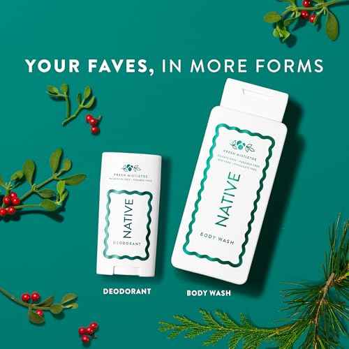 Native Deodorant, Holiday Edition, Fresh Mistletoe Scent, Contains Naturally Derived Ingredients, 72 Hour Odor Control | Deodorant for Women and Men, Aluminum Free with Baking Soda