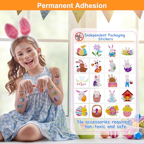 Easter Temporary Tattoos for Kids - 160 Pack