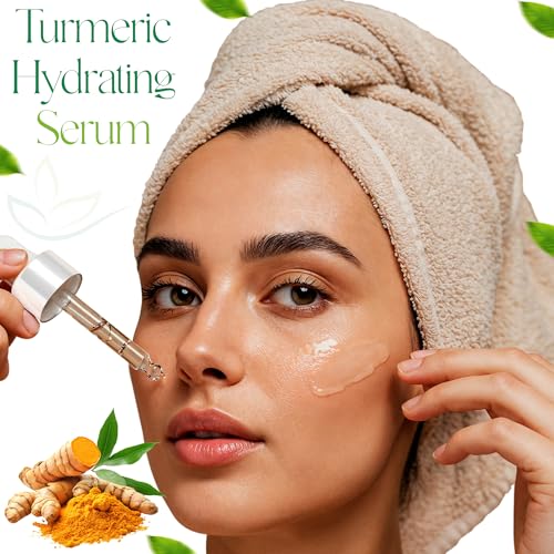 Turmeric Brightening Serum for Face with Hyaluronic Acid, Aloe Vera, Vitamin C & E ? Brightening, Hydrating & Dark Spot Facial Serum ? Leaves Skin Soft, Smooth / 1.69 fl oz