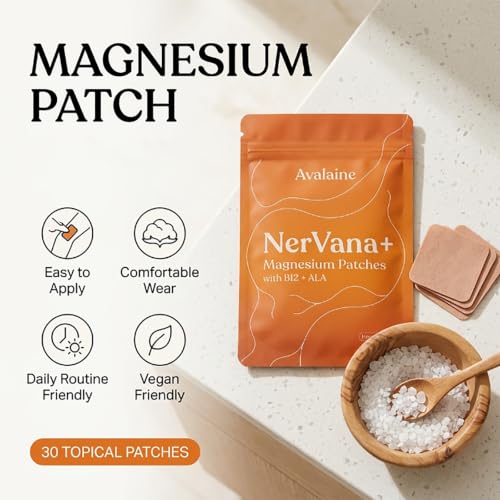 Avalaine NerVana+ Magnesium Patches - Daily & Nighttime Wellness (30 Pack)