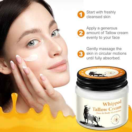 Beef Tallow Balm for Skin,Beef Tallow Balm for Sensitive Skin, Tallow Face Moisturizer with Grass-Fed Pure Beef Tallow & Honey & Beeswax for Dry Skin - 2.1 OZ