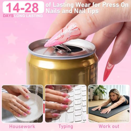 MEKK Super Strong Nail Glue for Press On Nails - Quick Dry 12 Pack (2g)