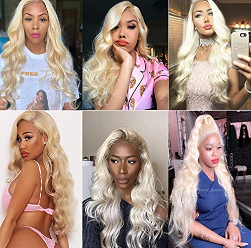 613 Blonde Body Wave Human Hair Bundles - Unprocessed Brazilian 28-32 Inch