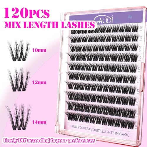 GAQQI 3D Lash Clusters 110pcs - 10-14mm Wispy Volume Extensions