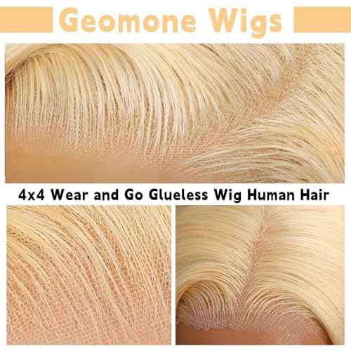 200 Density 613 Glueless Wigs Human Hair Pre Plucked Pre Cut Blonde Lace Front Wigs 4X4 Glueless Wear and Go 613 Body Wave Lace Front Wig Human Hair 613 Wig 32Inch