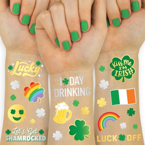 St Patrick's Day Temporary Tattoos - 54 Glitter Designs