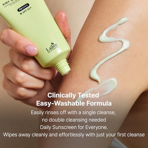 La'dor Tamanu Airy Sunscreen Daily UV Defense Invisible Lightweight Airy Fit Finish No White Cast Non-greasy Non-oily Hydrating SPF 50+ PA++++ Sun Protection Care Korean Skincare