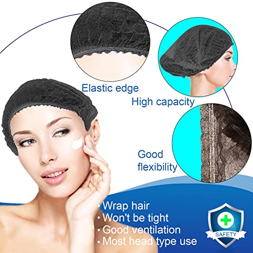 Disposable Bouffant Caps 100 Pack, 21" Hairnets for Food Service