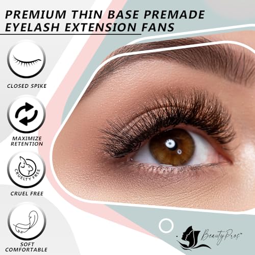 5D Premade Volume Lash Extension Kit- 5D Mixed Tray 500 Premade Fans Eyelash Extensions - Premade Lash Fans Pointed Handmade Premade - Loose Fans Thin Base (5D-0.07 D-Curl 9-16mm White)