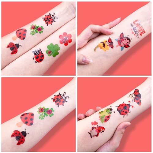 96 Ladybug Temporary Tattoos for Kids Party Favors