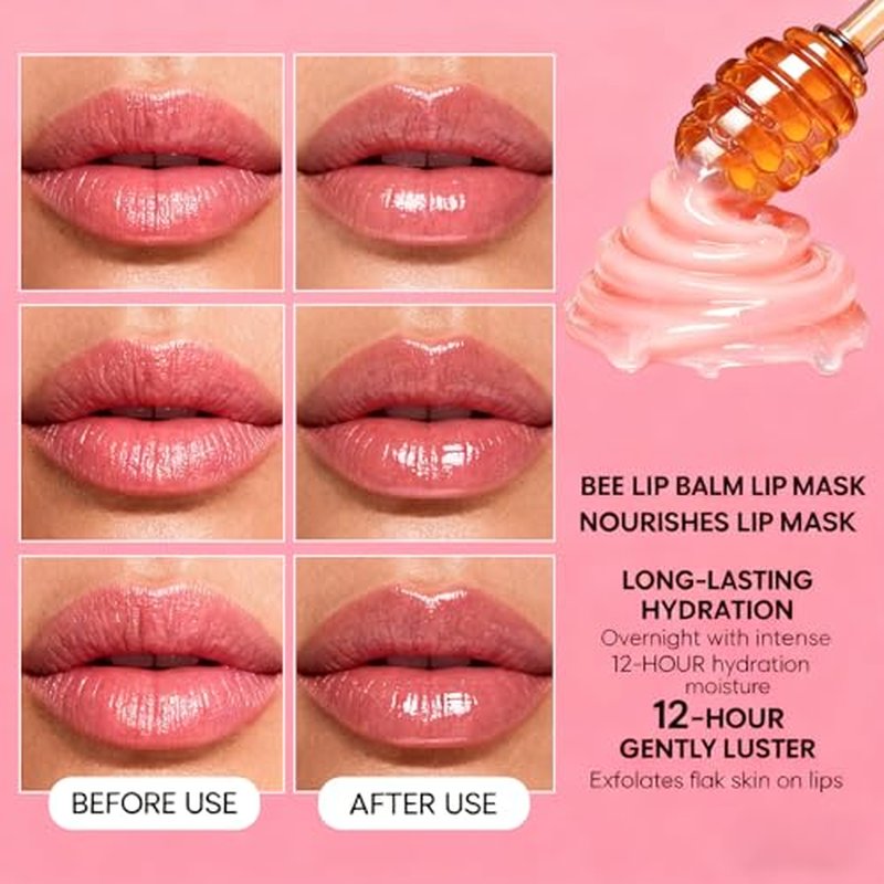 10 Pcs Honey Lip Balm Set - Moisturizing Lip Mask