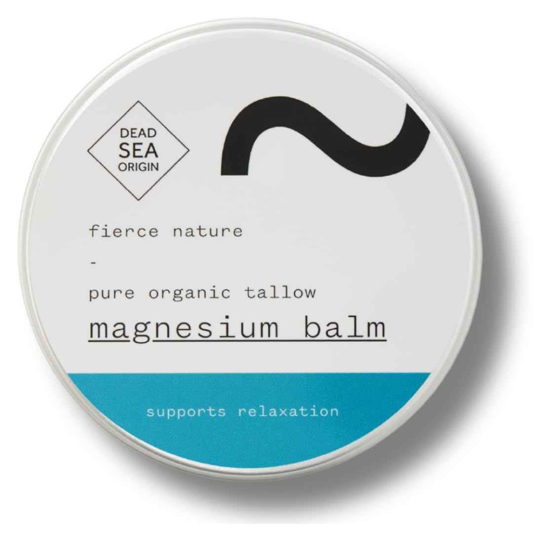 fierce nature Magnesium Tallow Balm, Natural Topical Body Balm for Muscle Aches and Strains, Alternative Cream For Sleep and Relaxation, Unscented, 100g