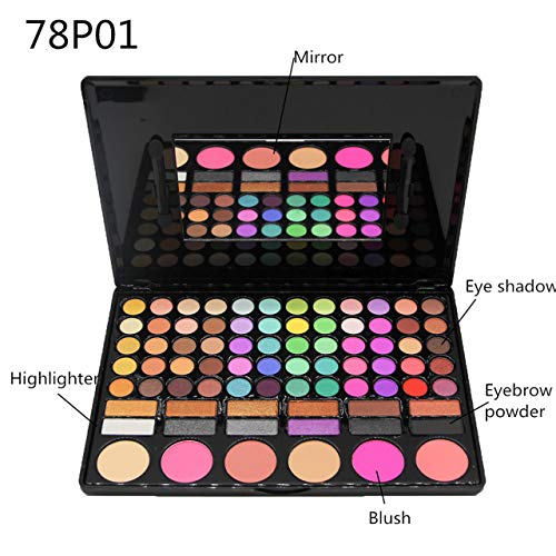 78-Color Eyeshadow Palette with Lipgloss & Concealer Set