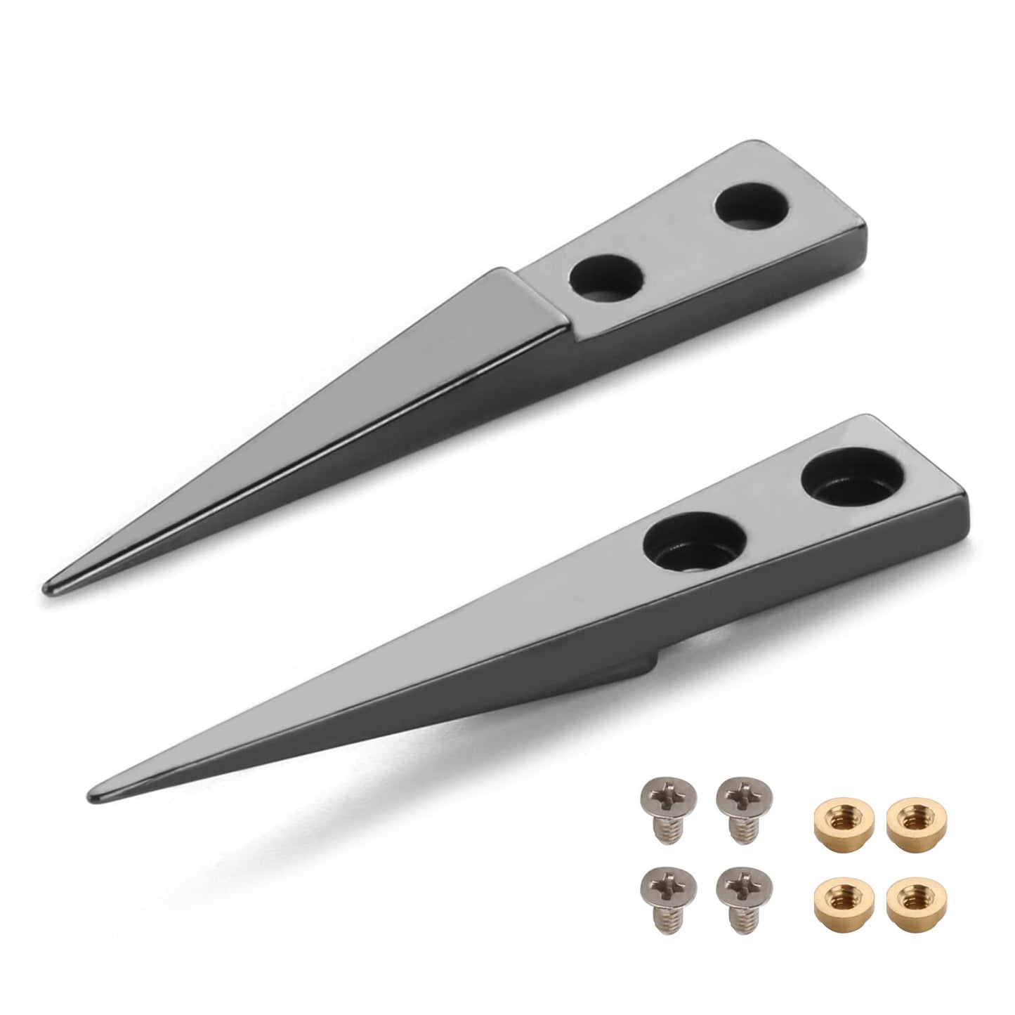 Utoolmart Straight Pointed Ceramic Tips Replaceable Heat Resistance Non-Conductive Heads for Ceramic Tweezers Black 1 Pair