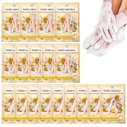 TEAWOO 18 Pairs Moisturizing Hand & Foot Masks for Cracked Heels