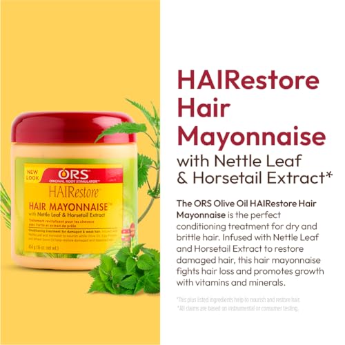 ORS HAIRestore Hair Mayonnaise with Nettle Leaf and Horsetail Extract 16 Ounce (Pack of 2)