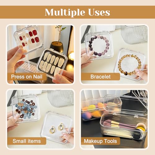 Press On Nail Organizer Kit - 14 Storage Cases with 60 Adhesive Strips