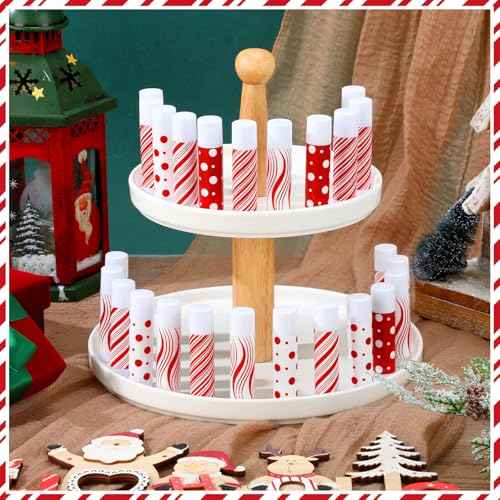 100 Pcs Christmas Candy Flavor Lip Balms Bulk Holiday Peppermint Candy Flavor Lip Balms Christmas Party Gifts Stocking Stuffers Bulk Thank You Gifts for Employee Staff Coworkers Teacher